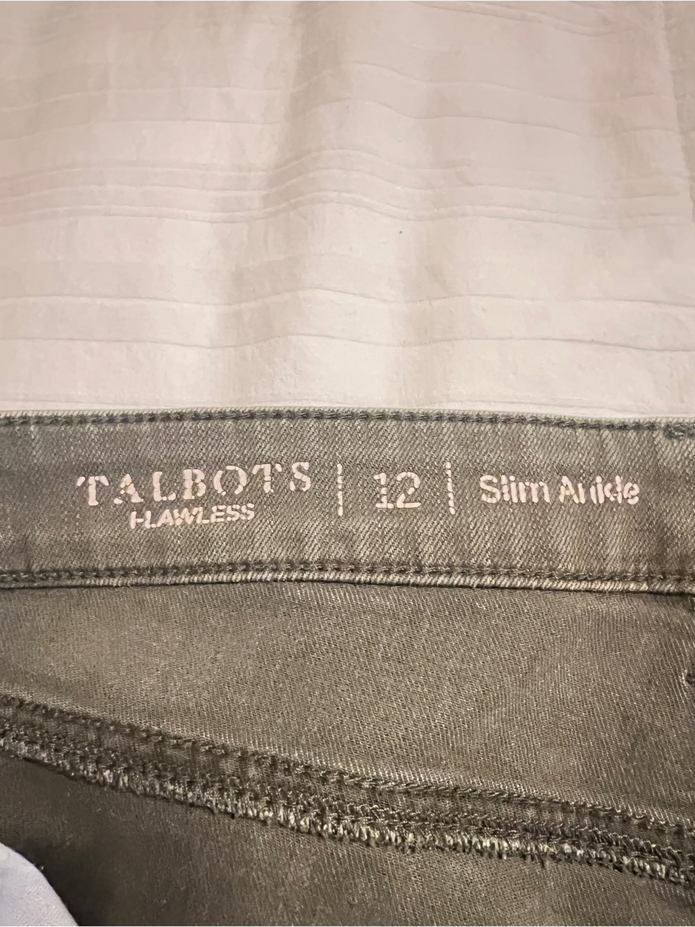 Talbots Flawless Slim Ankle Jeans in Olive Gray Size 12 - Picture 4 of 5